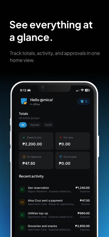 Otter home dashboard